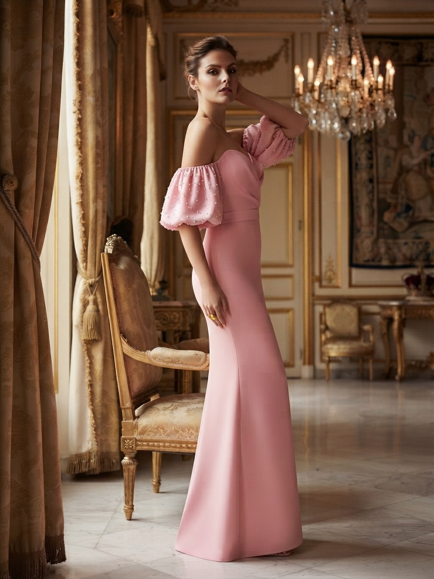 Crepe pink dress - Image 2