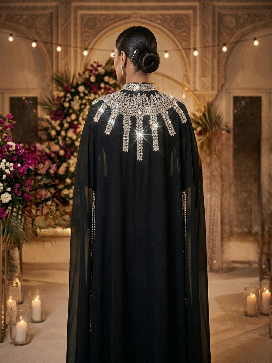 Crystal Chiffon Abaya - Image 2