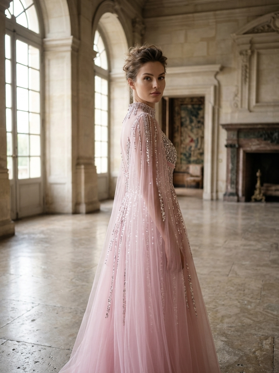 Crystals Pink Gown - Image 2