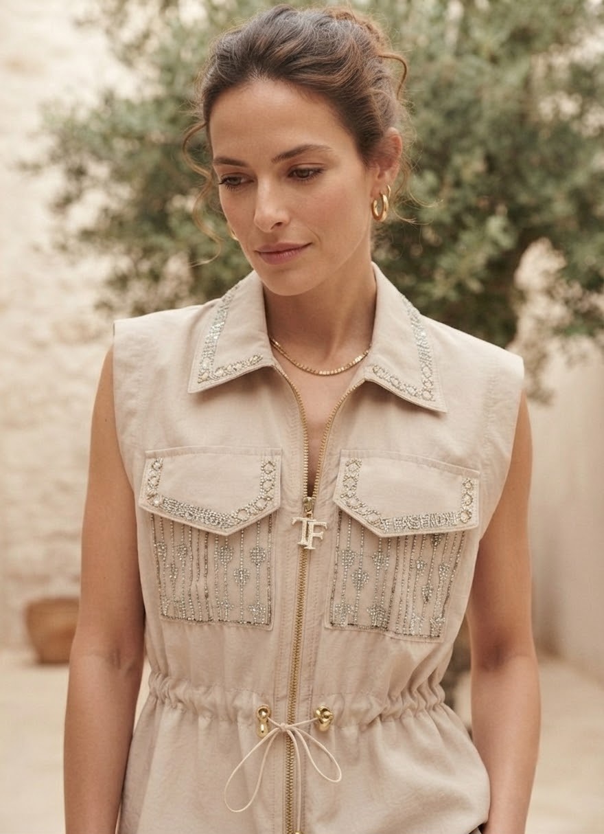 Beige vest set - Image 2