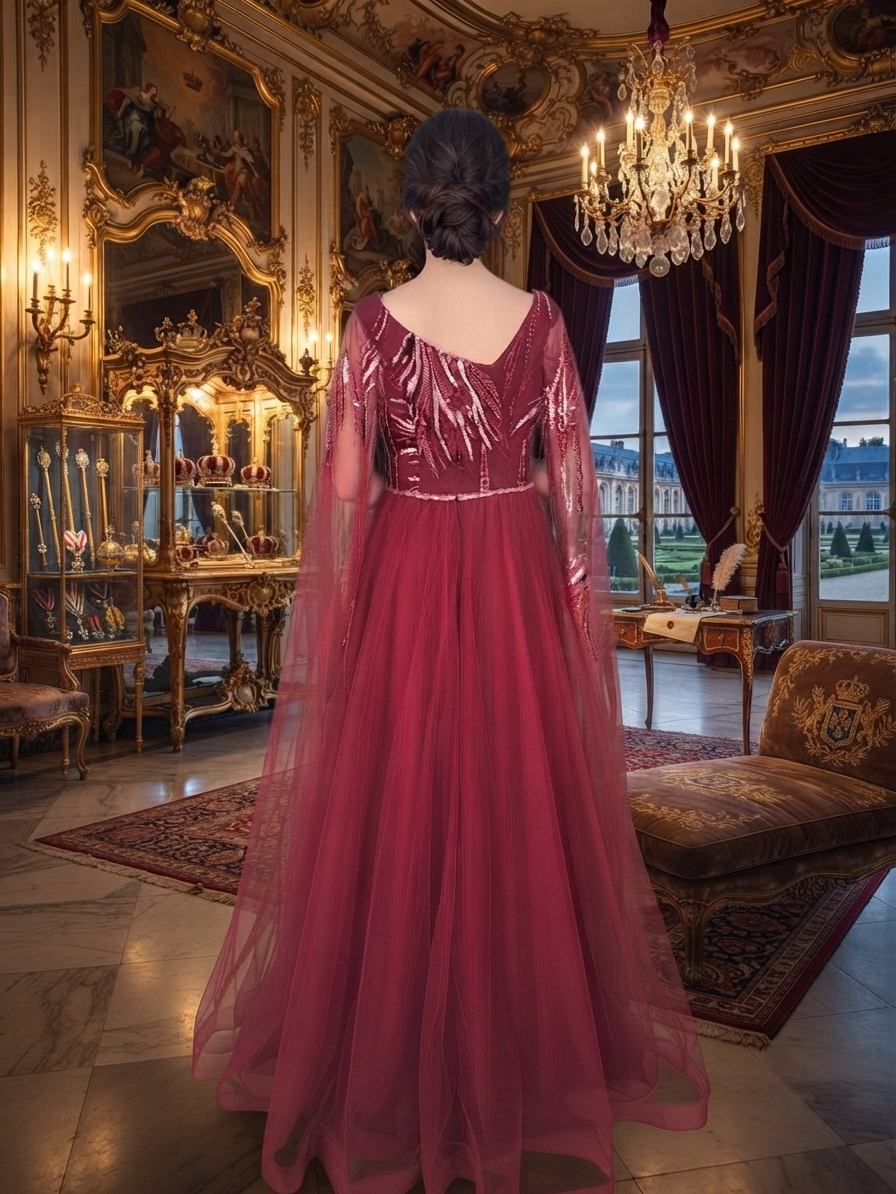 Burgundy gown - Image 2