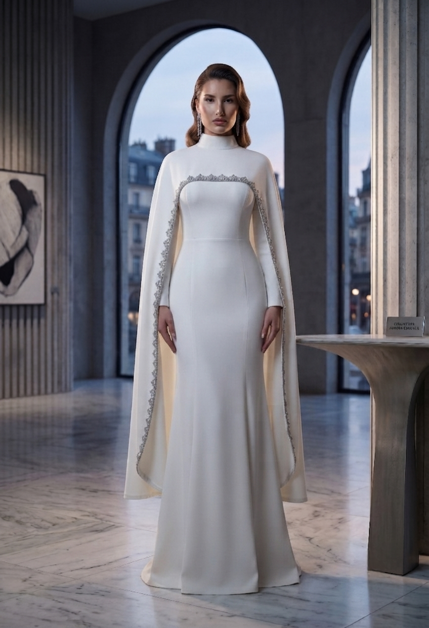 royal white gown - Image 2