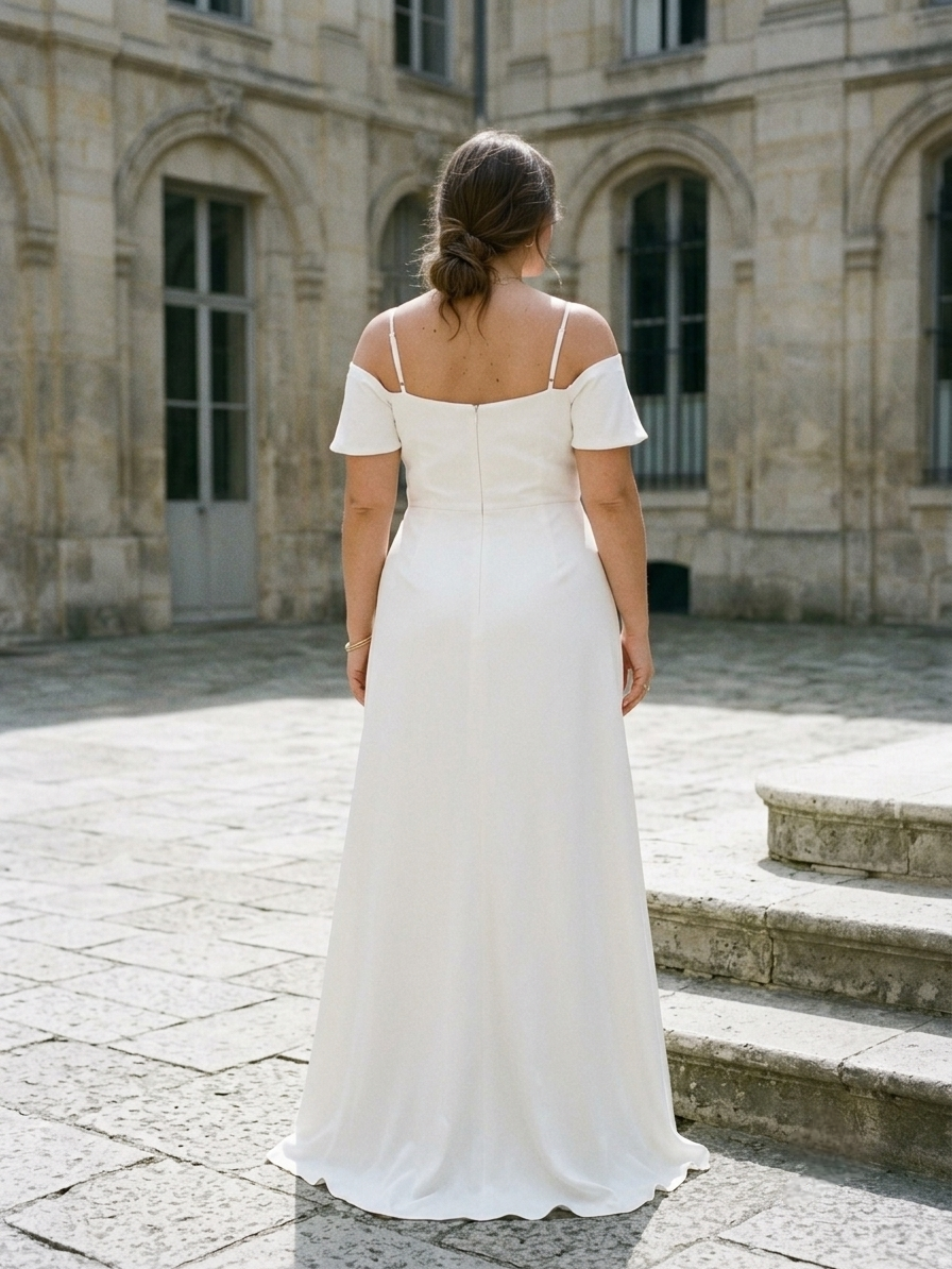 Satin White Chubby Dress - Image 2
