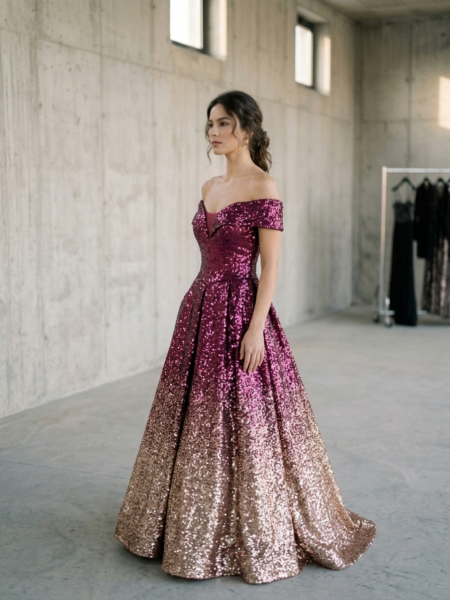 Sequined Ombré Gown - Image 2