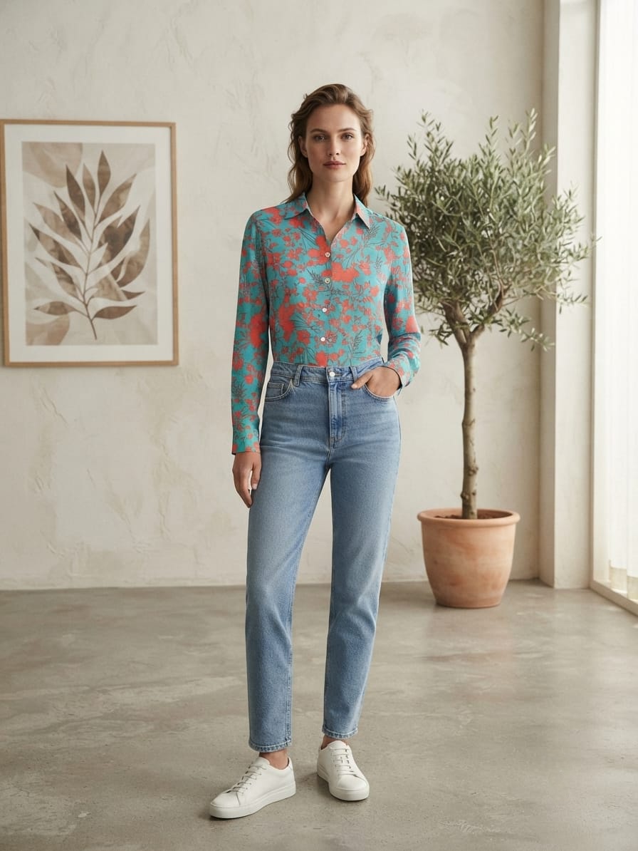 Turquoise Coral Shirt - Image 2