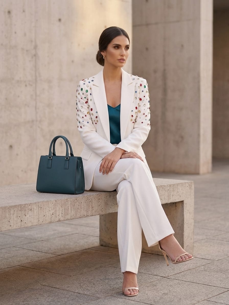 white suit swarovski - Image 2