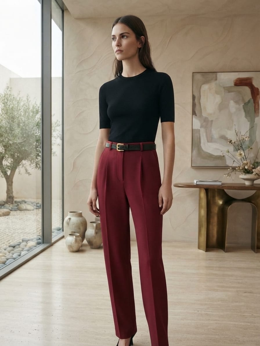 Wine-red pants - Image 2