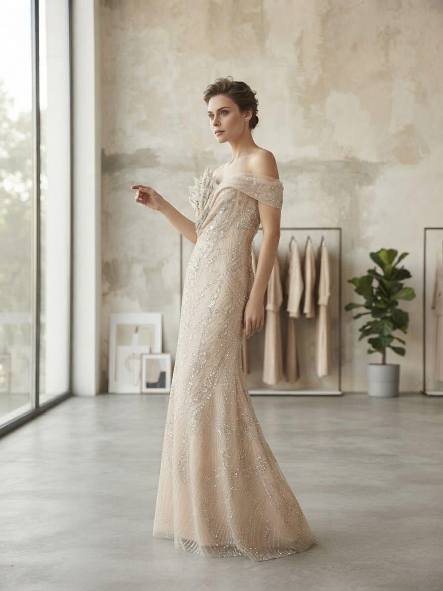 Golden beige gown - Image 3