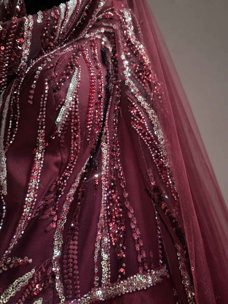Burgundy gown - Image 3