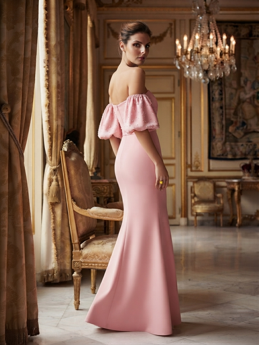 Crepe pink dress - Image 3