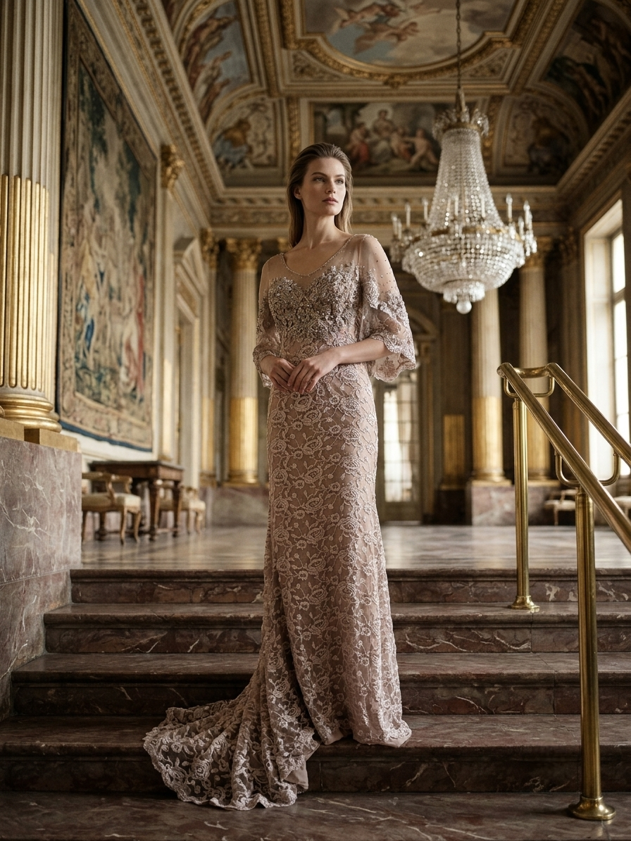 Embroidered floral Gown - Image 2