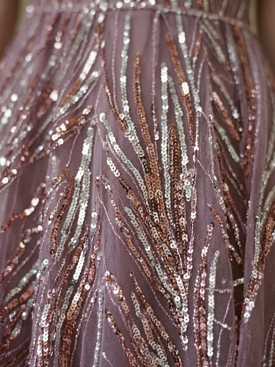 Purple Gown With Train - Image 3