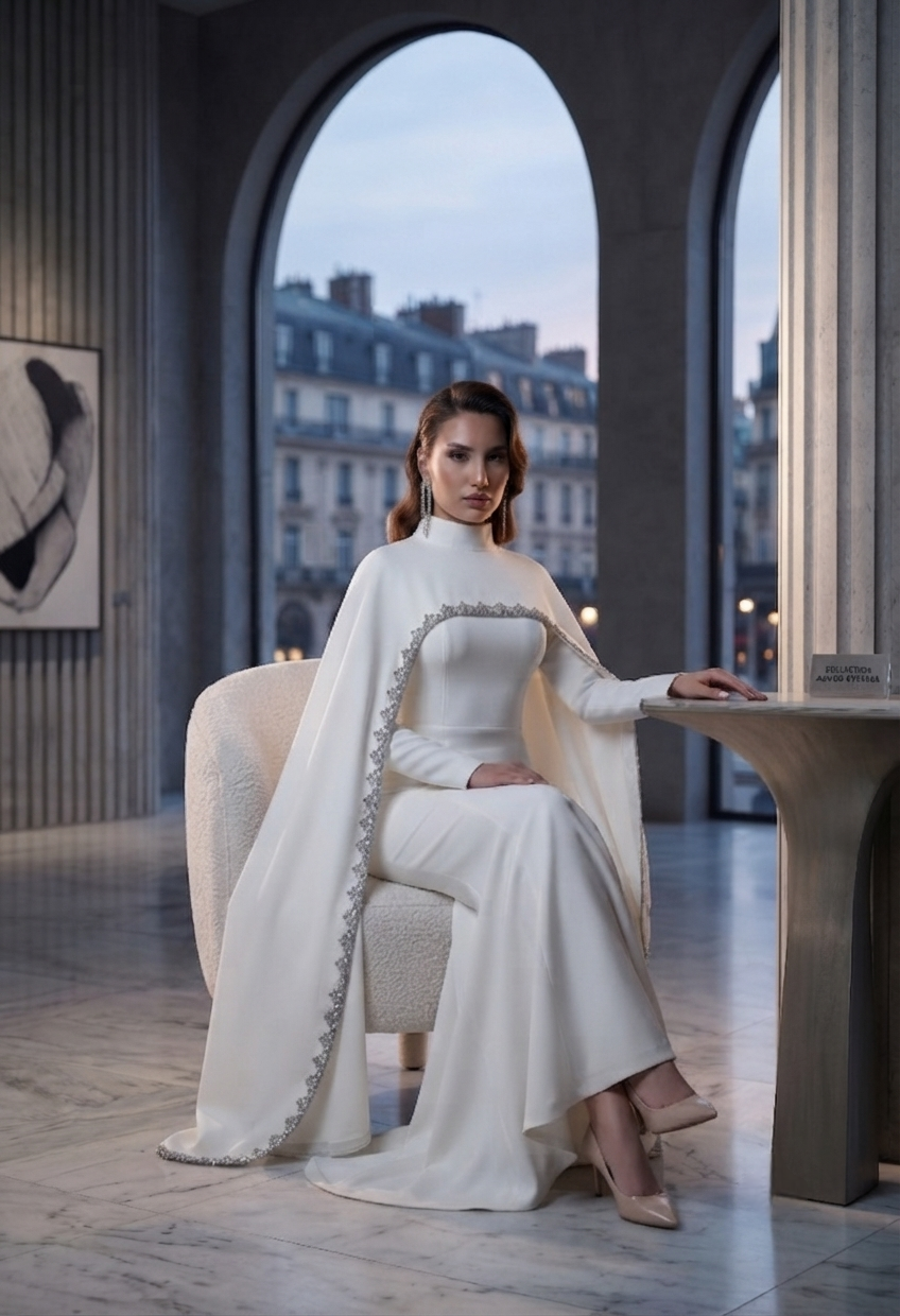 royal white gown - Image 3