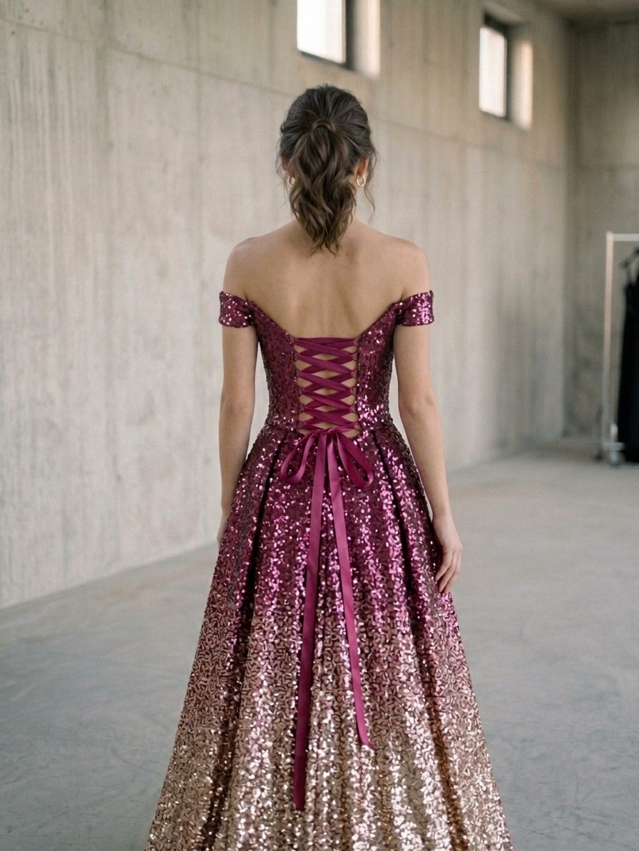 Sequined Ombré Gown - Image 3