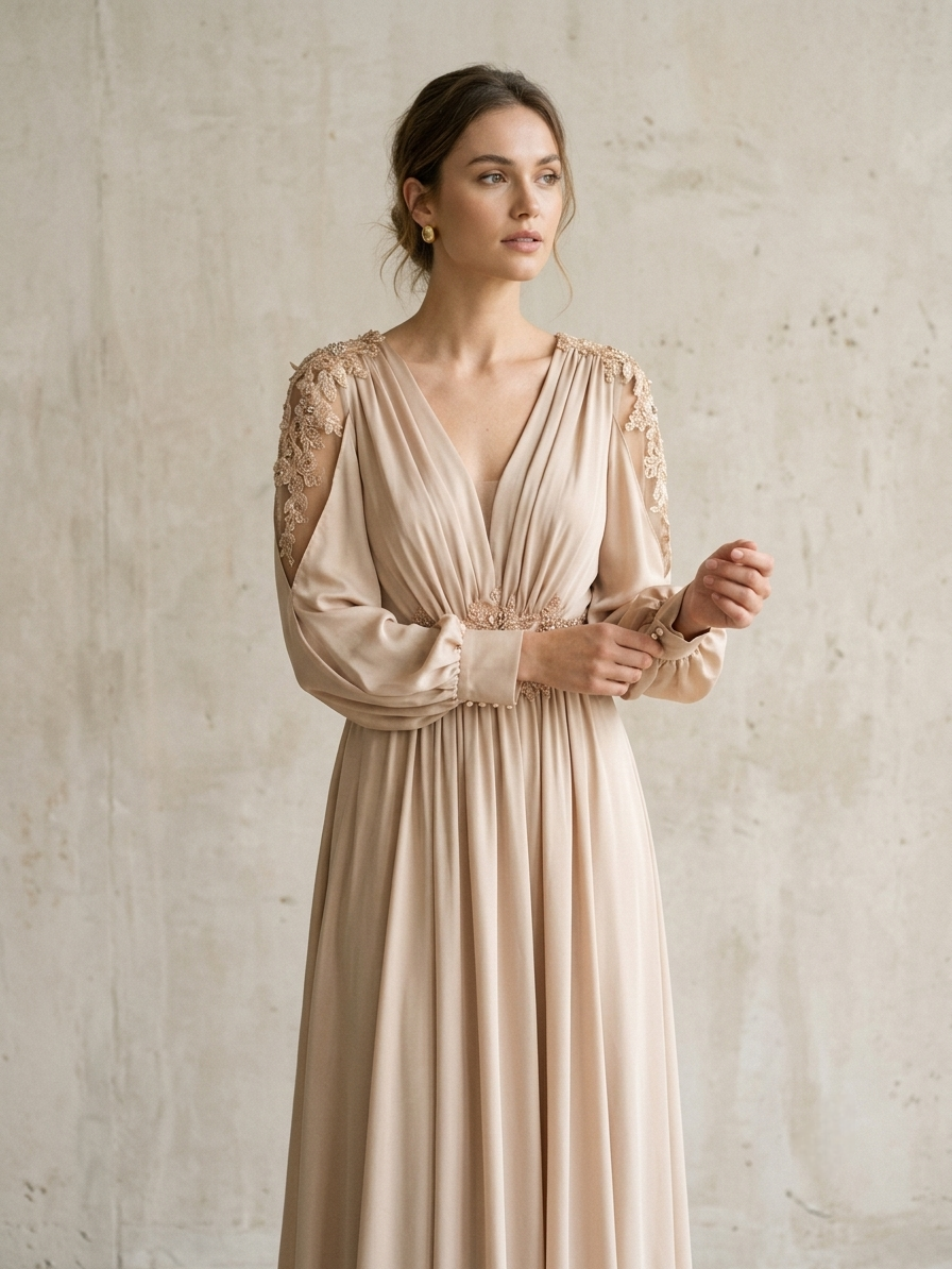 Silk Golden Gown - Image 3