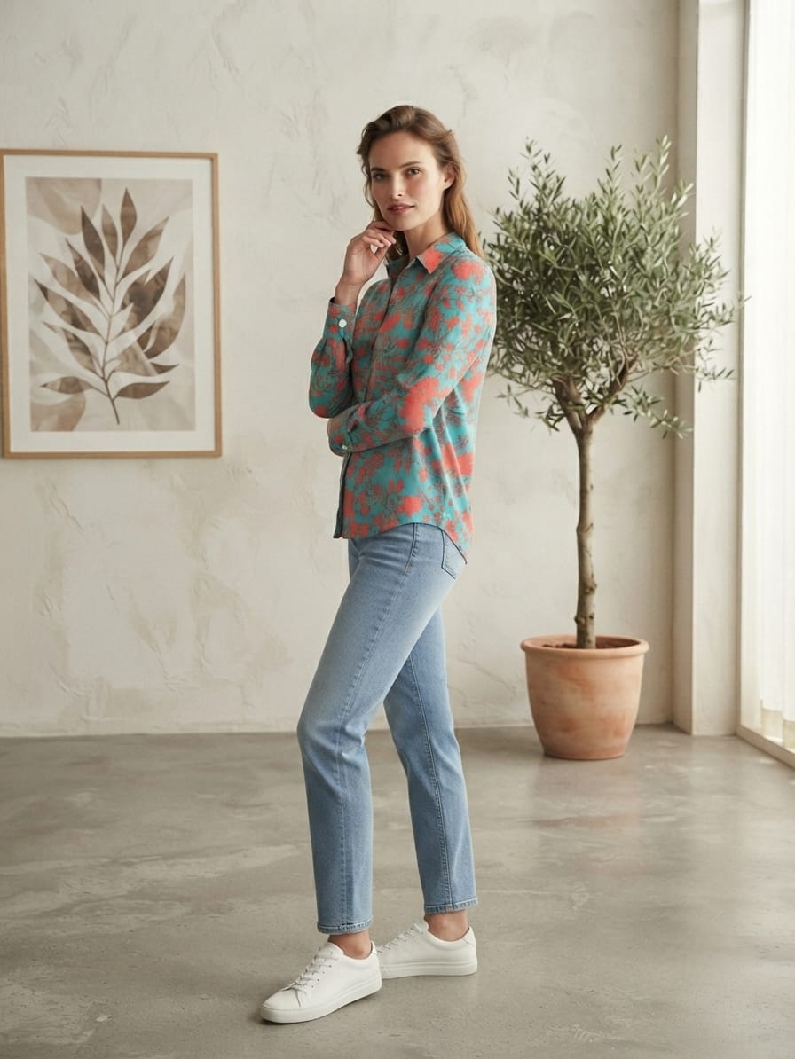 Turquoise Coral Shirt - Image 3