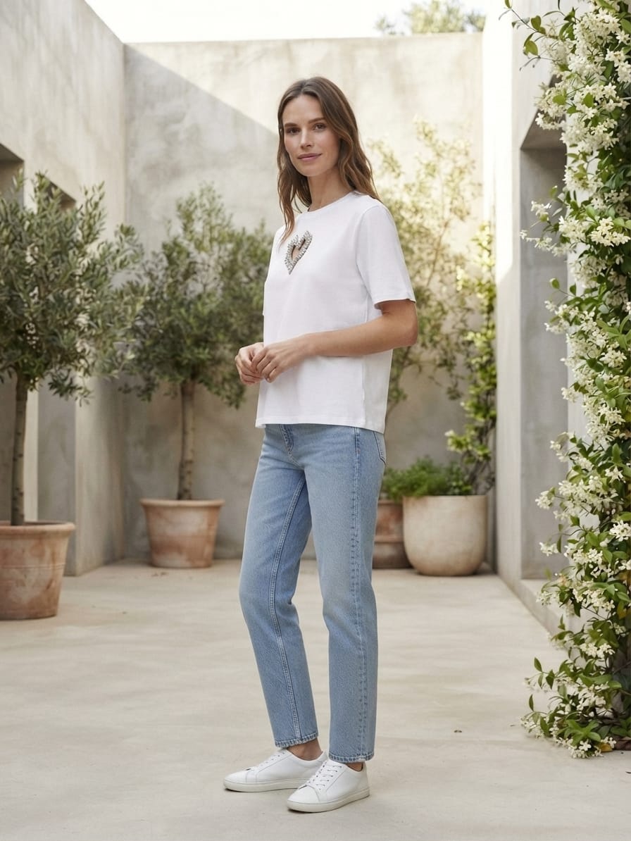 Heart White Tee - Image 3