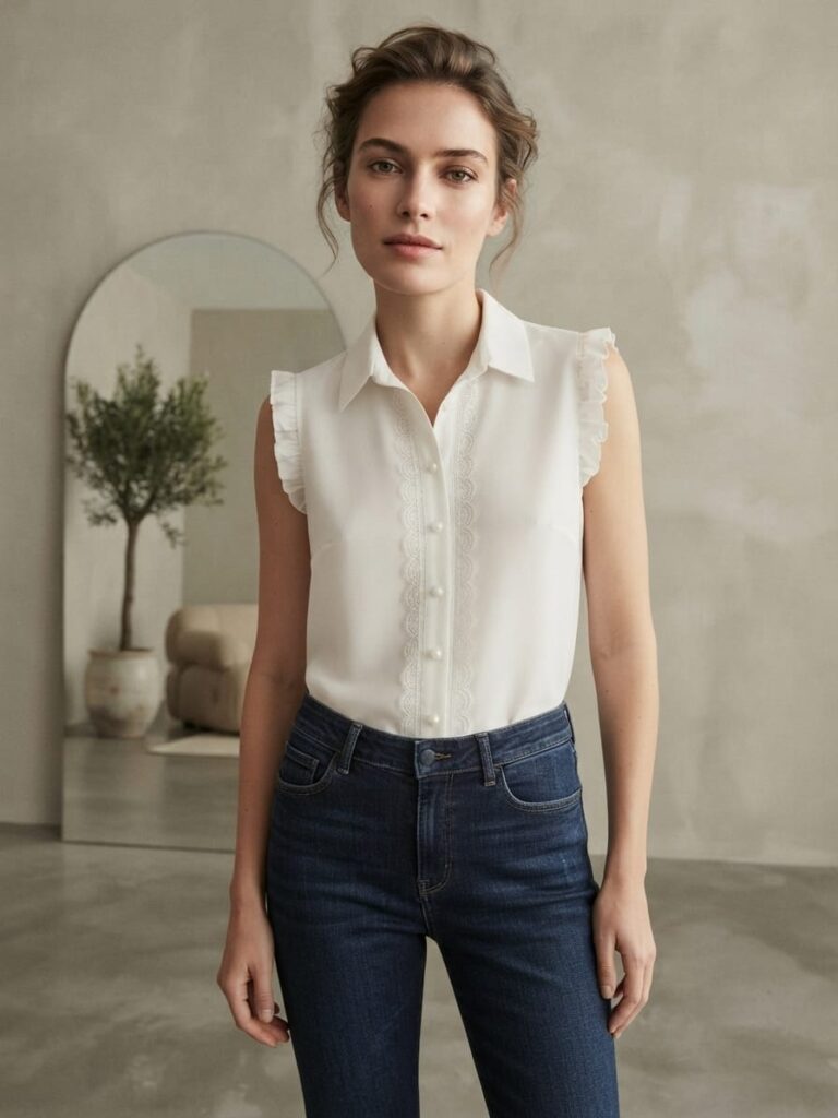 offwhite sleeveless shirt