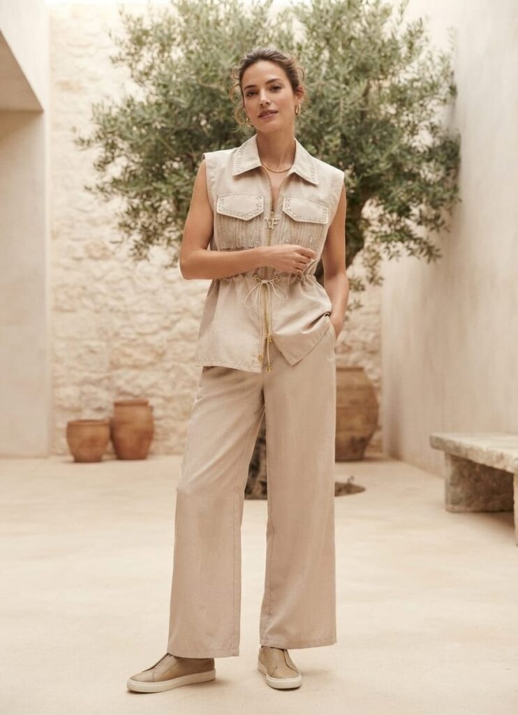 Beige vest set