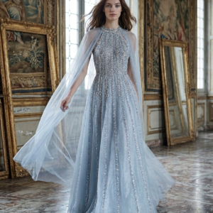 Crystal  Ice Blue Gown