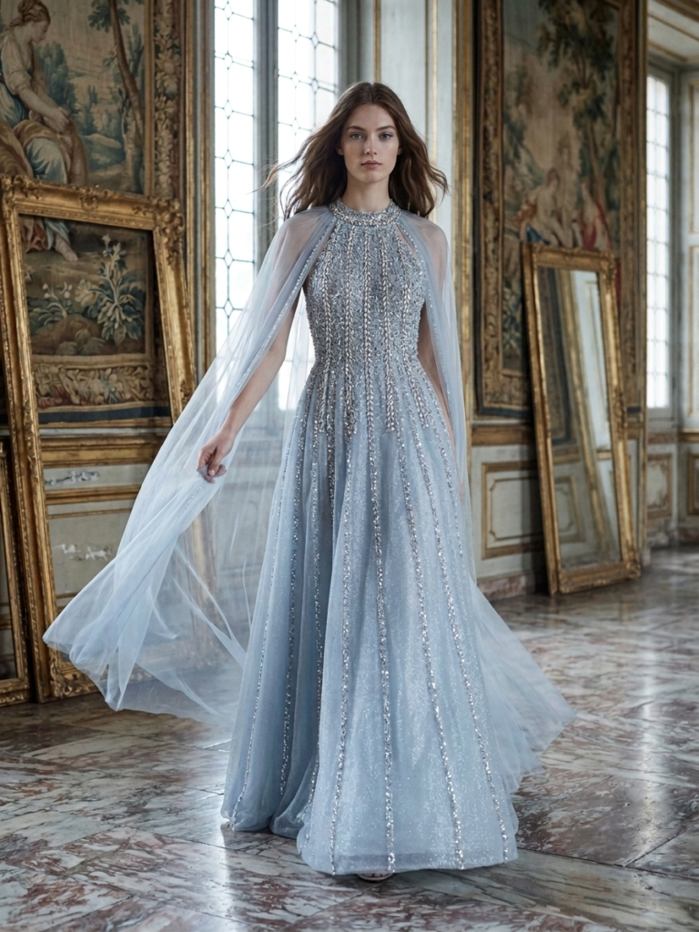 Crystal Ice Blue Gown