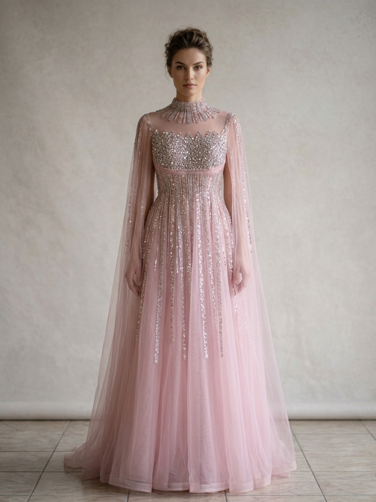 Crystals Pink Gown