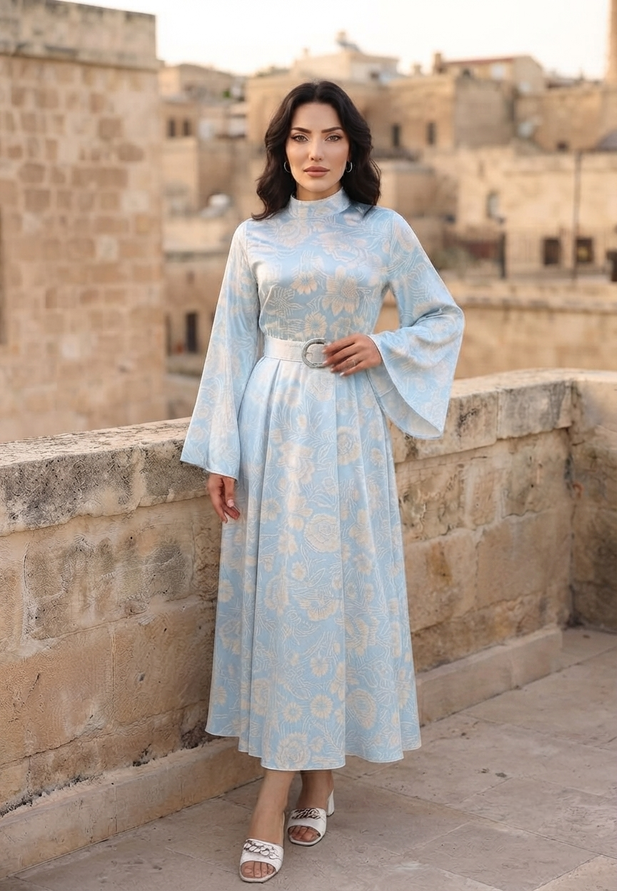 Blue Print Dress