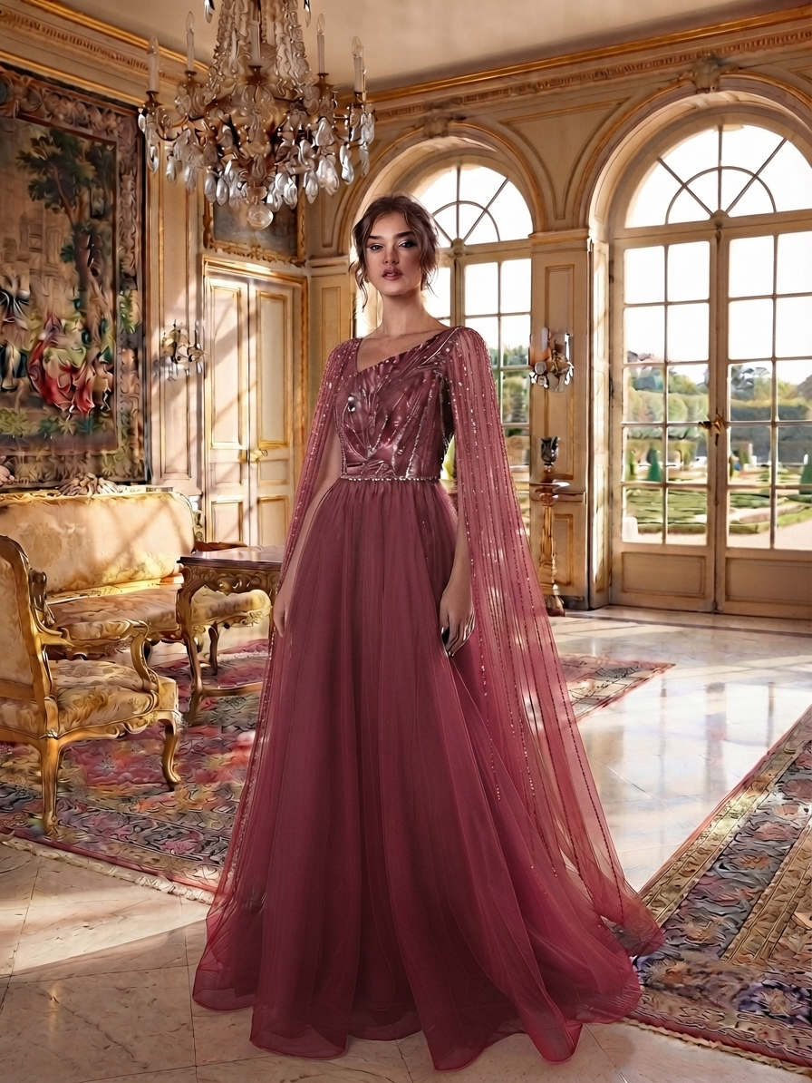 Burgundy gown