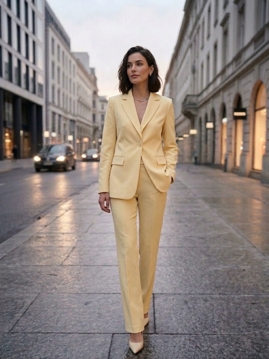 Butter yellow suit