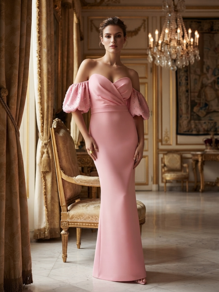 Crepe pink dress