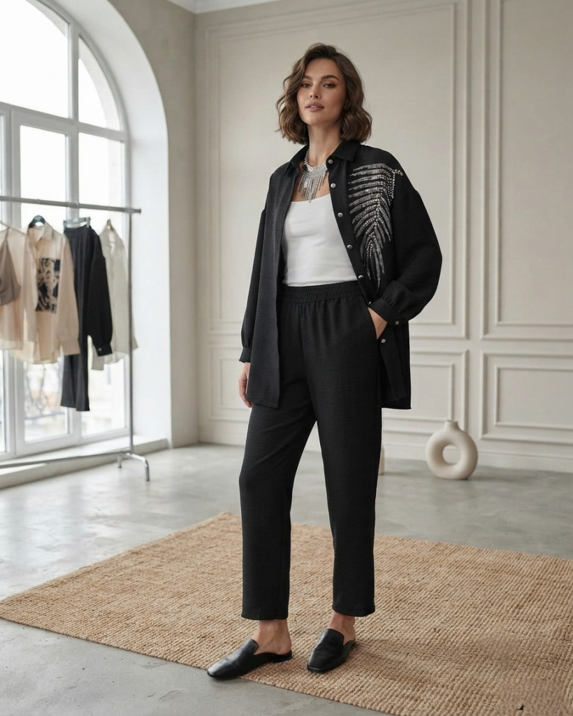 Linen Black Set