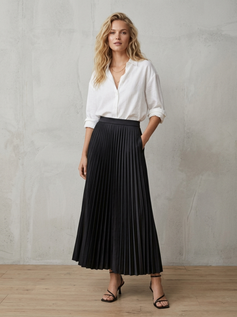 plated skirt black