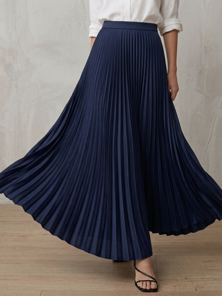 plated skirt navy