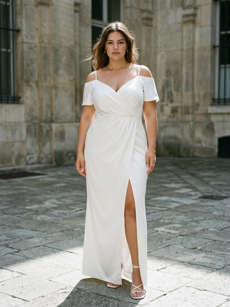 Satin White Chubby Dress