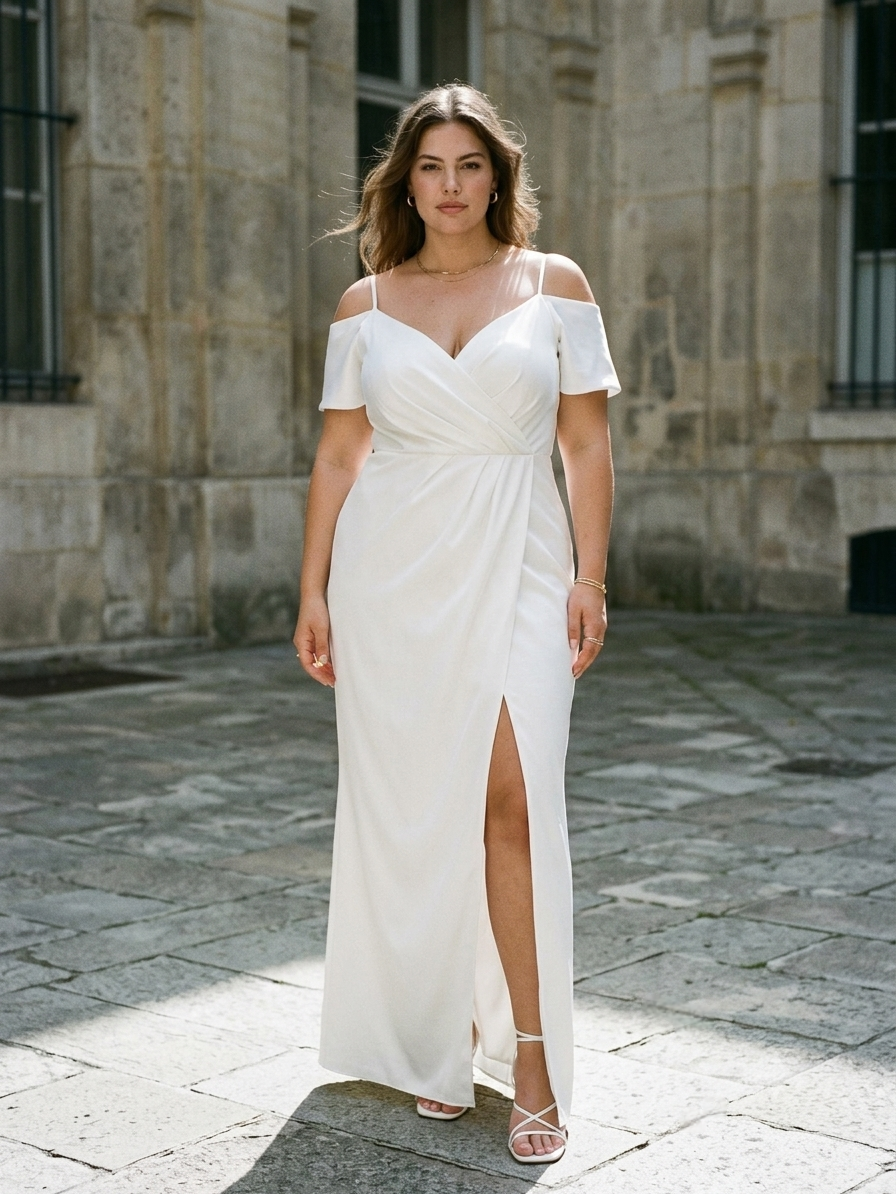 Satin White Chubby Dress