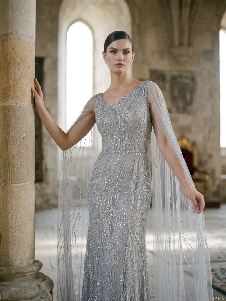 Silver Sequined Gown