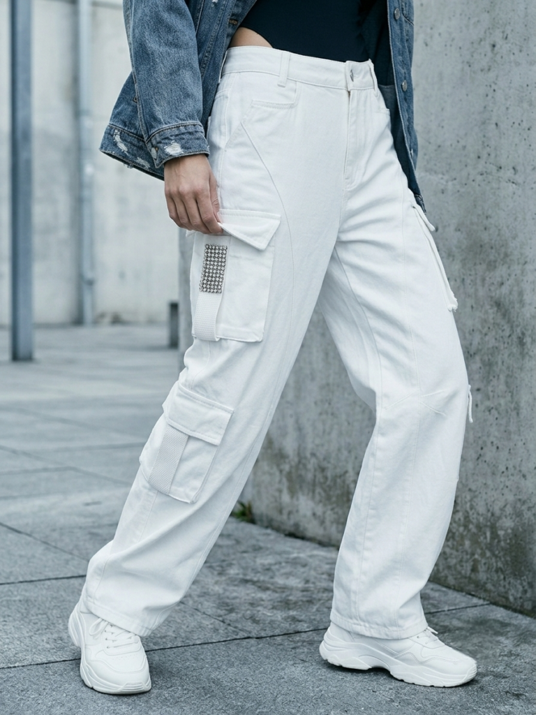 White Cargo Pants
