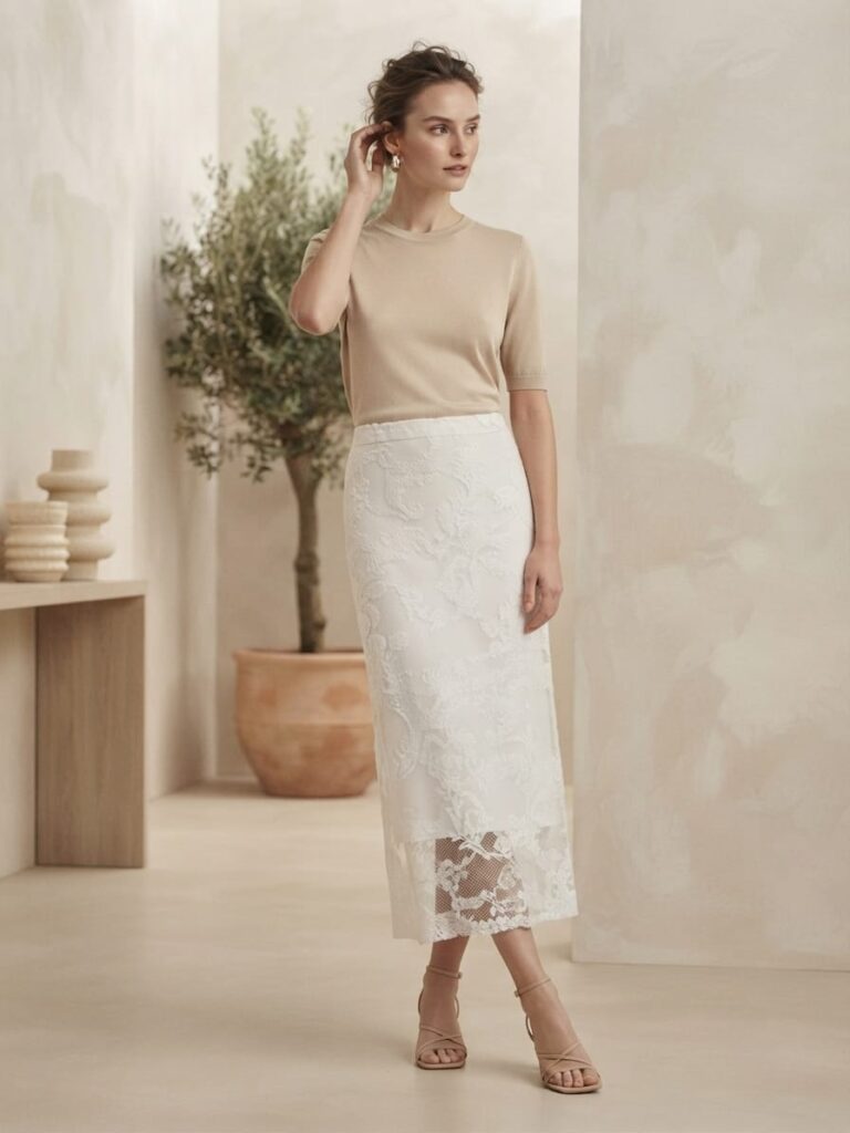 white lace skirt