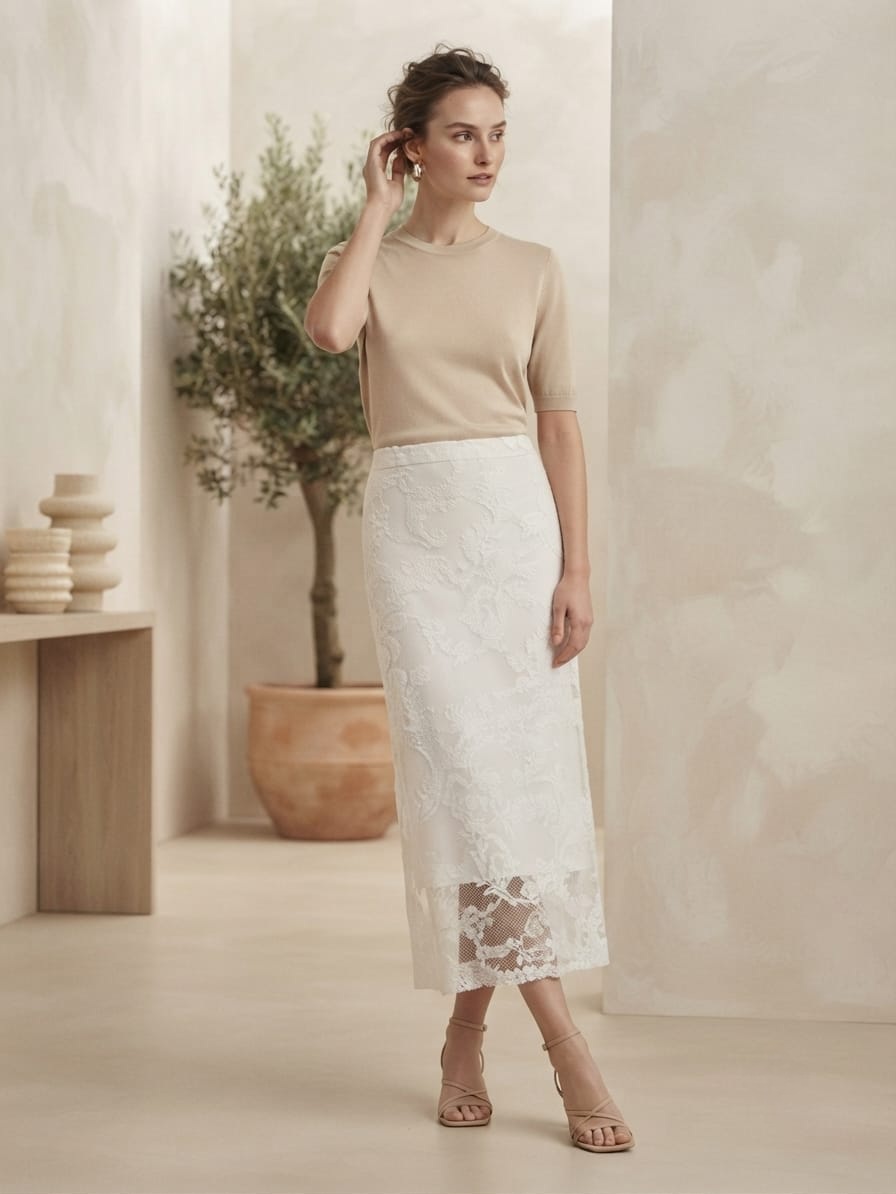 white lace skirt