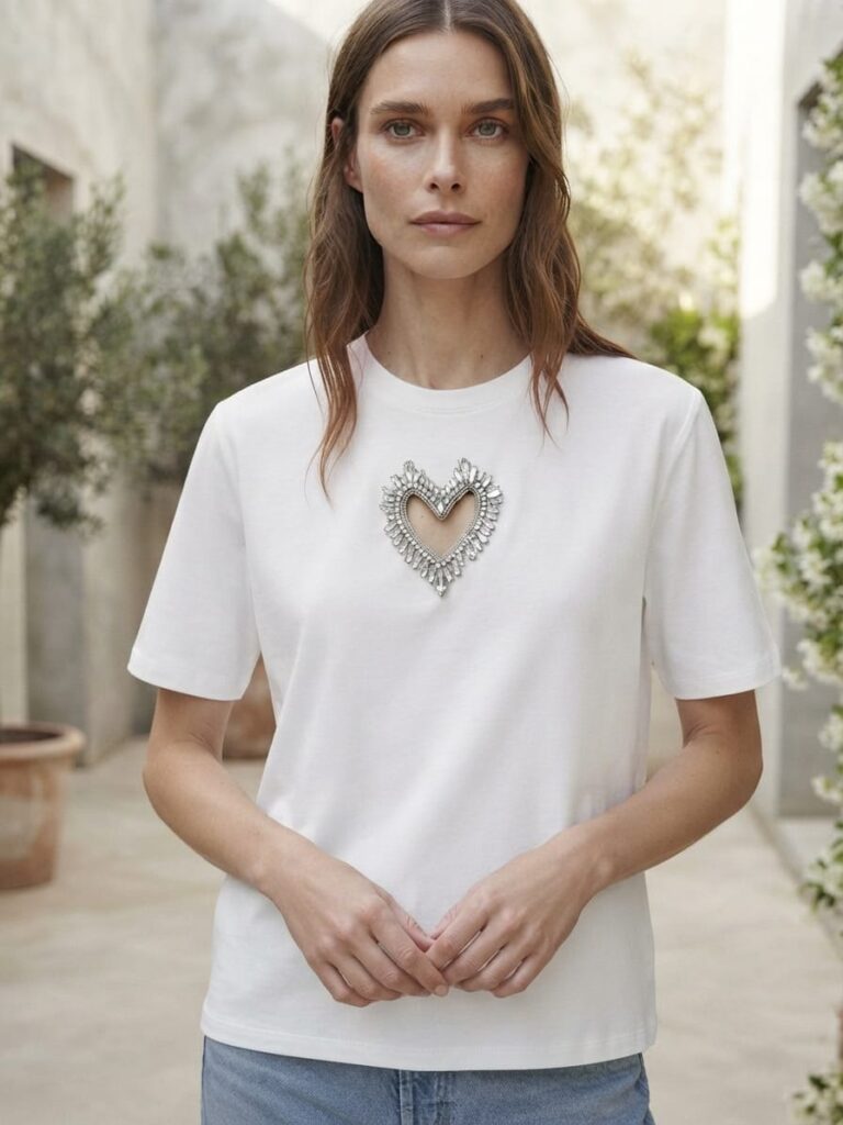 Heart White Tee